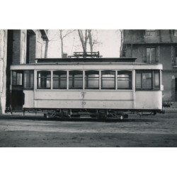 FONTAINEBLEAU : "photo environ 1950 format et papier CPA" tramway motrice 10 brill 1910 - tres bon etat