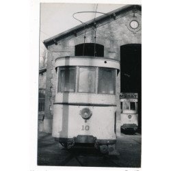 FONTAINEBLEAU : "photo environ 1950 format et papier CPA" tramway motrice 10 bijoux murat - tres bon etat