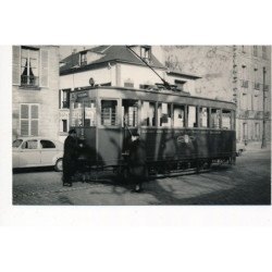VERSAILLES : "photo environ 1950 format et papier CPA" tramway 1 glatigny gare rive droite rive gauche - tres bon etat