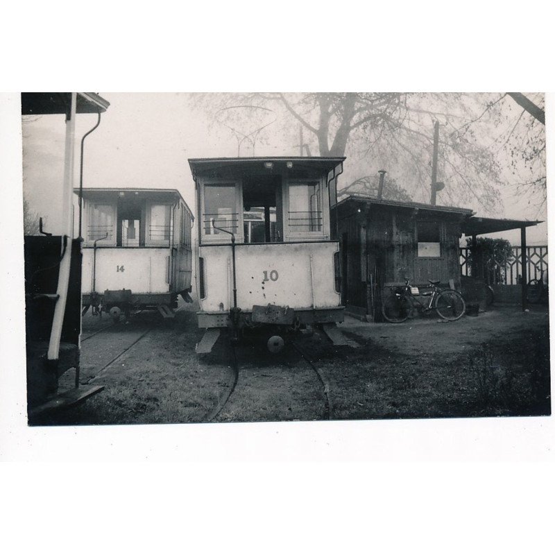 BLANC-MISSERON : "photo environ 1950 format et papier CPA" tramway 10,14 - tres bon etat