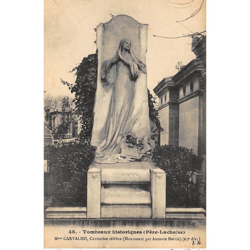 PARIS : tombeaux historiques pere-lachaise Mme Carvalho - tres bon etat