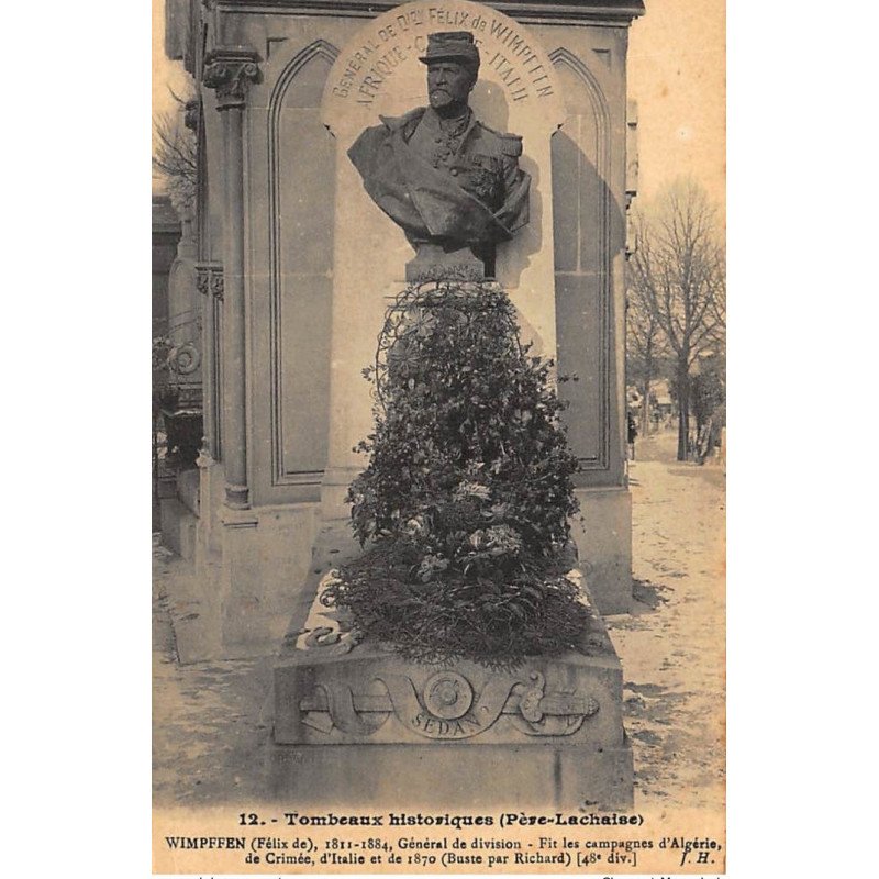 PARIS : tombeaux historiques pere-lachaise Wimpffen Felix - tres bon etat