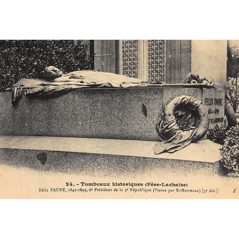 PARIS : tombeaux historiques pere-lachaise Faure Felix - tres bon etat