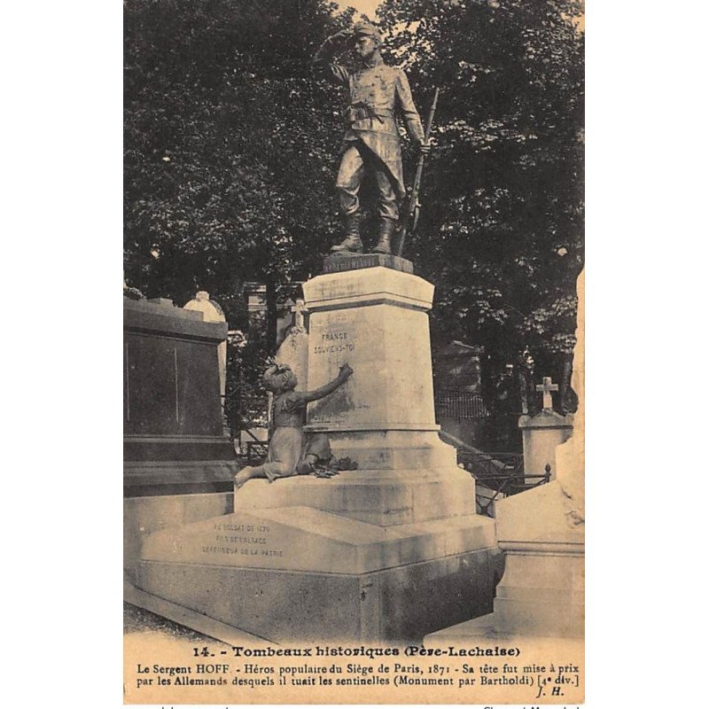 PARIS : tombeaux historiques pere-lachaise le sergent Hoff - tres bon etat
