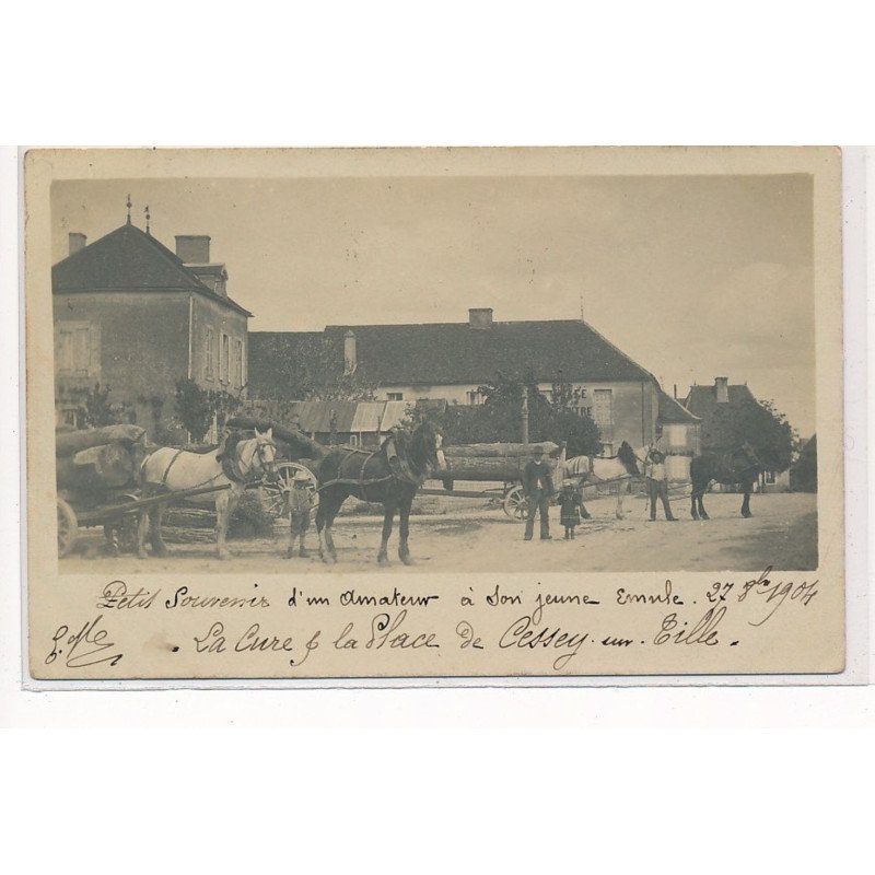 CESSEY-sur-TILLE : transport du bois, attelages chevaux - tres bon etat