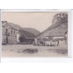 PRETIN: scène de village, attelage - très bon état