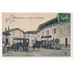 YZERON : la place et l'hotel berger - tres bon etat