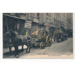 PARIS : une rue de paris à 4heures le matin ca porte bonheur, attelages - tres bon etat