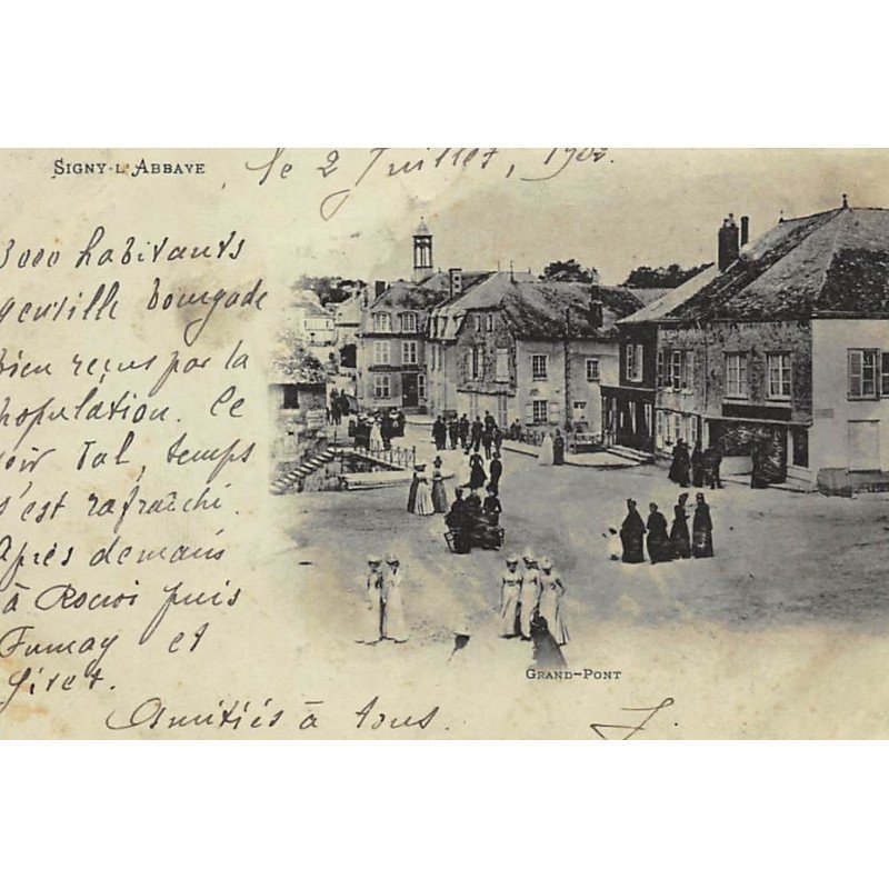SIGNY-L'ABBAYE : vue interieur du village - tres bon etat