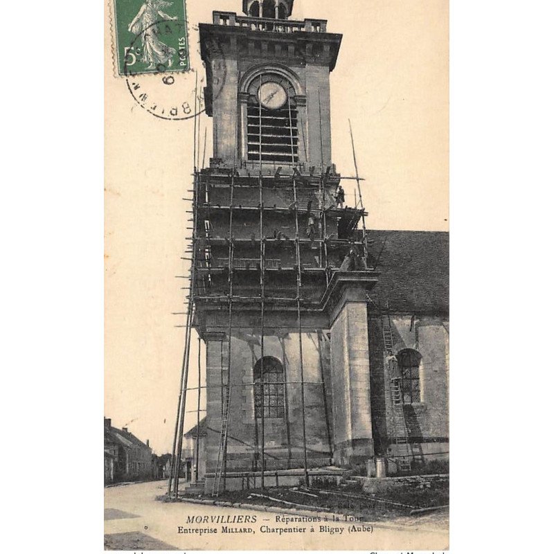 MORVILLIERS : reparation à la tour, entreprise millard, charpentier à bligny - etat