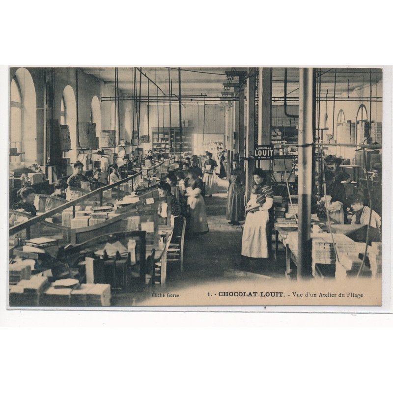 BORDEAUX : chocolat-louit, vue d'un atelier du pilage - tres bon etat
