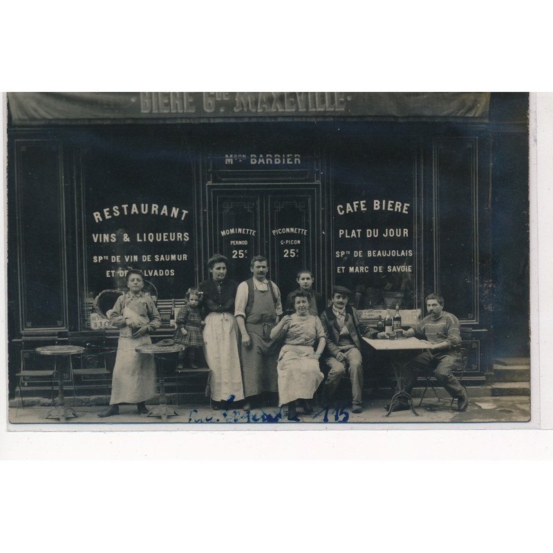 PARIS : 115 rue legendre, restaurant, cafe, biere, Gde. Maxeville - etat (déchirée)
