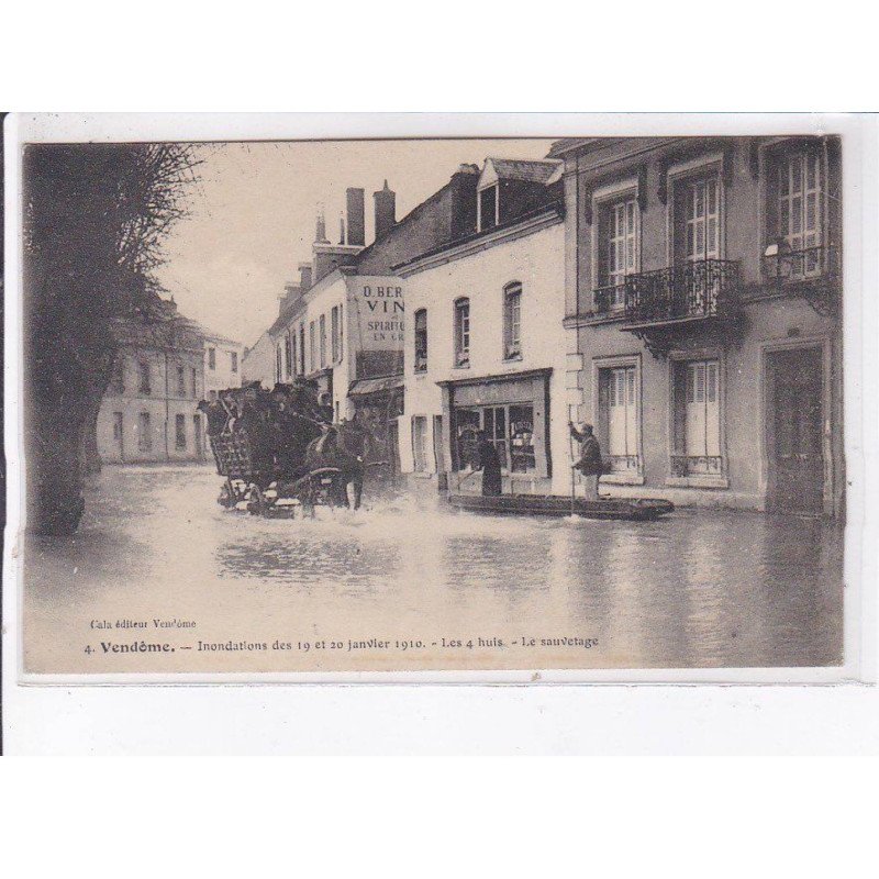 VENDOME: inondations des janvier 1910, les 4 huis, le sauvetage - très bon état