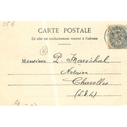 MILLAU : avenue de rodez et place du mandaroux vers 1860, procession de la fete-dieu - tres bon etat