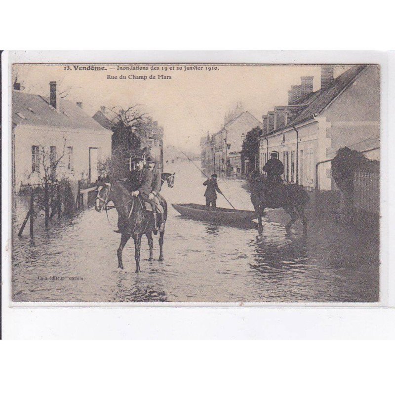 VENDOME: inondation janvier 1910, rue du champ de mars - état