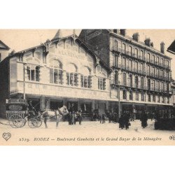 RODEZ : boulevard gambetta et le grand bazar de la menagere - tres bon etat