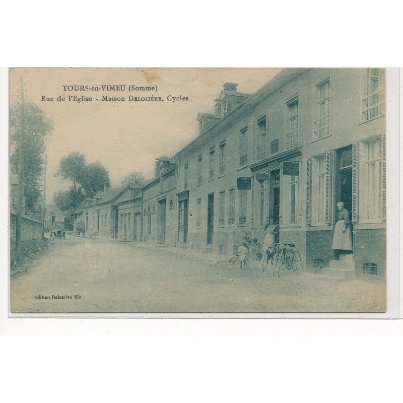 TOURS-en-VIMEU : rue de l'eglise, maison deloziere, cycles - tres bon etat