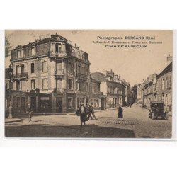 CHATEAUROUX : rue jean-jacques rousseau place aux guédoux photographie dorsand rené, autographe - etat