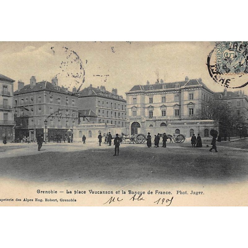 GRENOBLE : la place vaucanson et la banque de france - tres bon etat