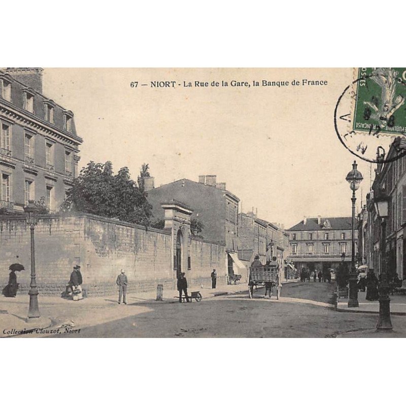 NIORT : la rue de la gare la banque de france - etat
