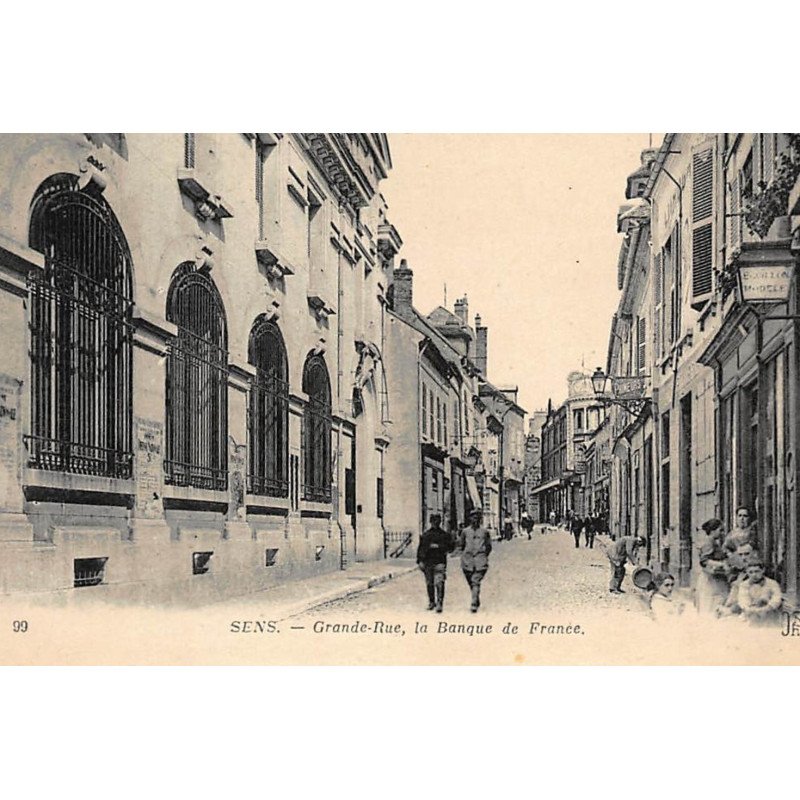 SENS : grande-rue, la banque de france - tres bon etat