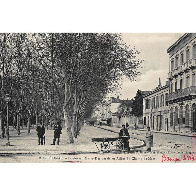 MONTELIMAR : boulevard marre-desmarais et allées du champs-de-mars, banque de france - tres bon etat