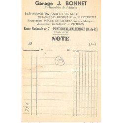 PONT-ROYALE-MALLEMORT : garage J.Bonnet ex-mecanicien de l'aviation, route nationale n°7 - tres bon etat