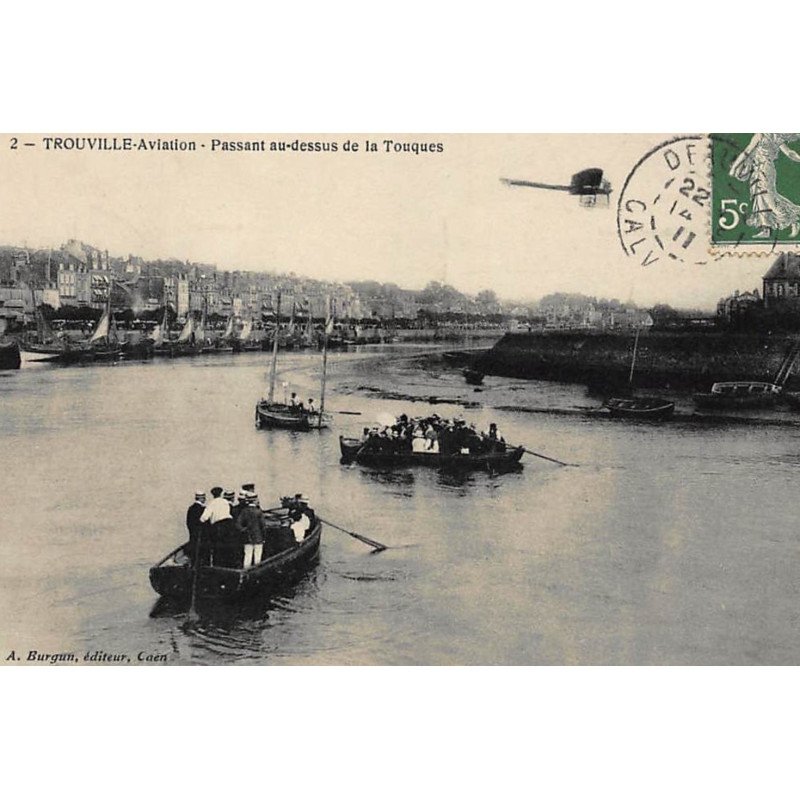 TROUVILLE : aviation, pasant au-dessus de la touques - tres bon etat TROUVILLE : aviation, pasant au-dessus de la touques - tres bon etat