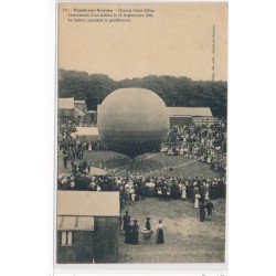 CONDE-sur-NOIREAU : lancement d'un ballon le 12septembre1909 le ballon pendant le gonflement - tres bon etat