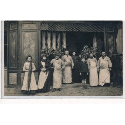 CARTE PHOTO A LOCALISER : paris(?) boucherie - tres bon etat