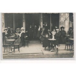 CARTE PHOTO A LOCALISER : restaurant chambres meublées bureau du commerce personnages - tres bon etat