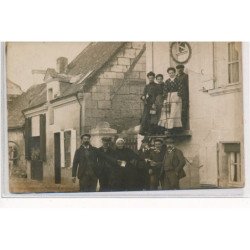 CARTE PHOTO A LOCALISER : corbineau au rendez-vous des cyclistes personnages - tres bon etat