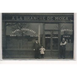 CARTE PHOTO A LOCALISER : paris(?) a la branche de moka café supérieurs gros detail, coutouly & costes - tres bon etat