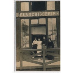 CARTE PHOTO A LOCALISER : paris(?) blanchisserie - tres bon etat