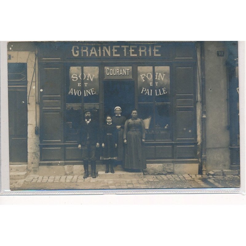 CARTE PHOTO A LOCALISER : graineterie son et avoine courant foin et paille - tres bon etat