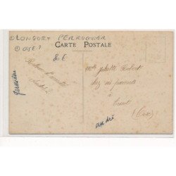 CARTE PHOTO A LOCALISER : longuet perruquier, oise(?) vins eau de vie liqueurs - tres bon etat
