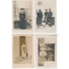 CARTE PHOTO A LOCALISER : magasin, personnages, 4 CPA - tres bon etat