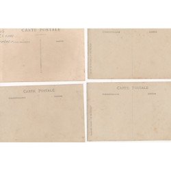 CARTE PHOTO A LOCALISER : magasin, personnages, 4 CPA - tres bon etat