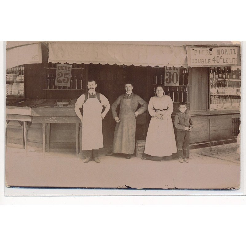 CARTE PHOTO A LOCALISER : bordeaux(?) epicerie pichon - tres bon etat