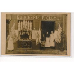 CARTE PHOTO A LOCALISER : boucherie F. Cleyet - tres bon etat