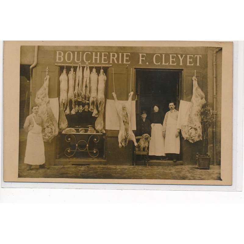 CARTE PHOTO A LOCALISER : boucherie F. Cleyet - tres bon etat