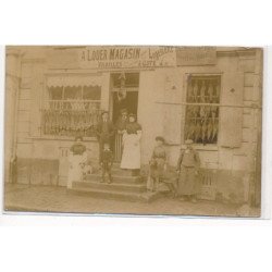 CARTE PHOTO A LOCALISER : montrouge(?) montreuil(?) boucherie - tres bon etat