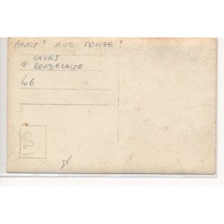 CARTE PHOTO A LOCALISER : paris(?) rue monge, caves bordelaise - tres bon etat