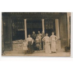 CARTE PHOTO A LOCALISER : paris(?) boucherie leriche - tres bon etat