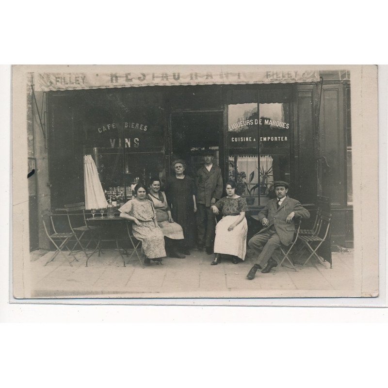 CARTE PHOTO A LOCALISER : restaurant filley, café bieres, vins, liqueurs de marques, cuisine - etat