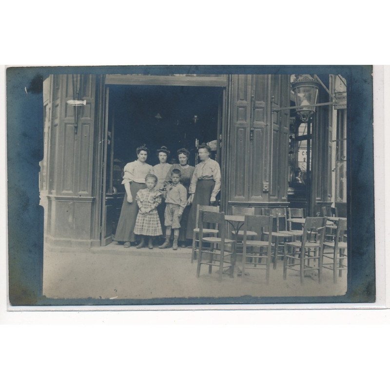 CARTE PHOTO A LOCALISER : café, paris(?) - tres bon etat