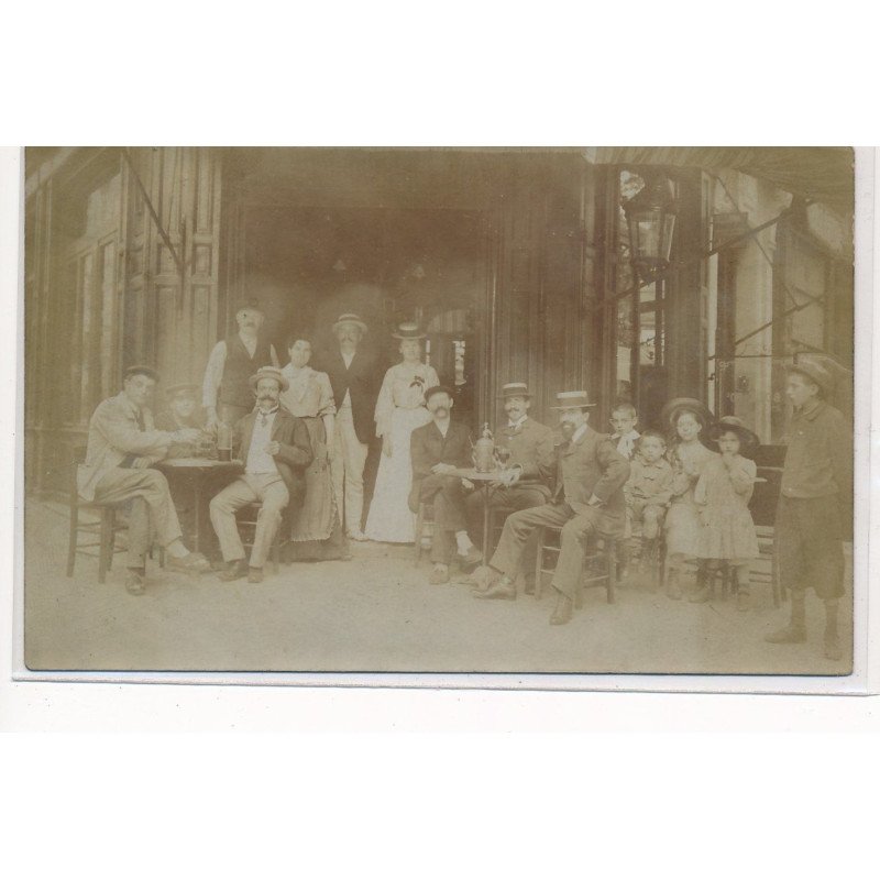 CARTE PHOTO A LOCALISER : paris(?), café - tres bon etat