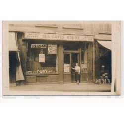 CARTE PHOTO A LOCALISER : paris(?) marchand de vin - etat