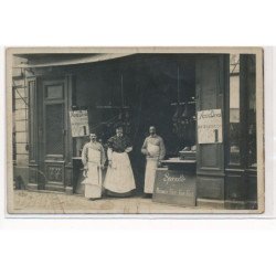 CARTE PHOTO A LOCALISER : paris(?) boucherie specialité rosebeef filet faux filet - etat