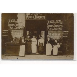 CARTE PHOTO A LOCALISER : paris(?) restaurant joulin, anguilles - tres bon etat